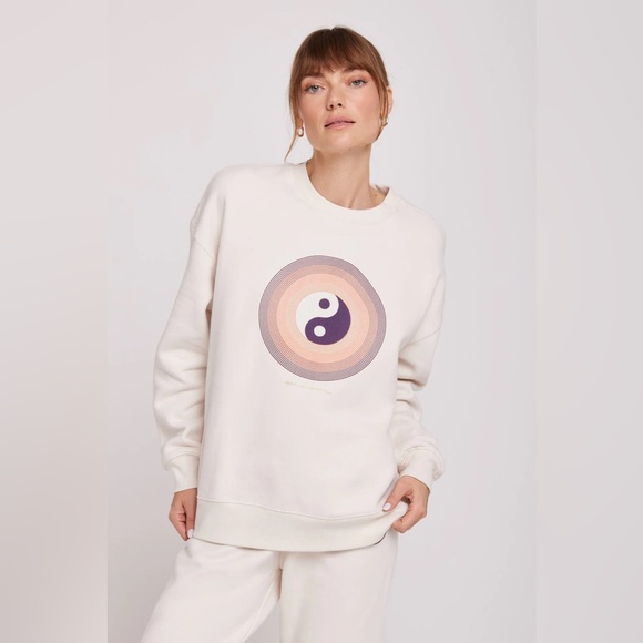 Spiritual Gangster Ying Yang Relaxed Crew Sweatshirt - Size Small NWOT - Picture 1 of 3